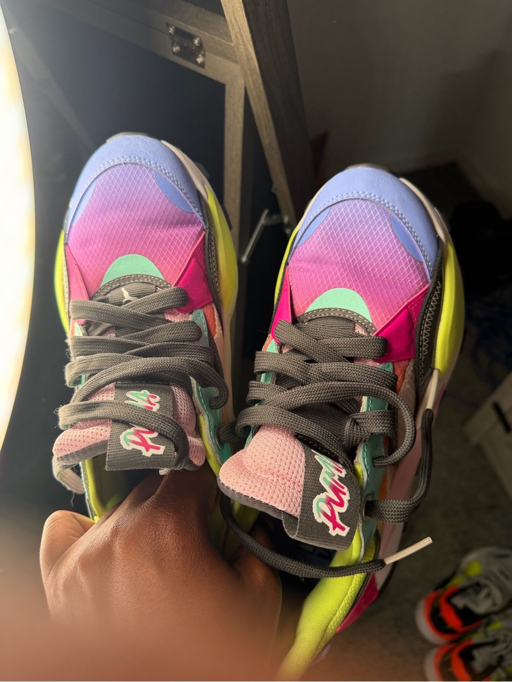 Puma Multicolor Athletic Sneakers - Pink, Purple & Lime